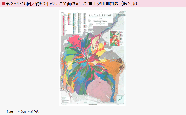 第2-4-15図 約50年ぶりに全面改定した富士火山地質図(第2版)