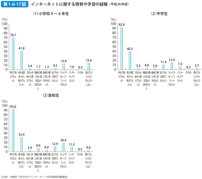 第1-6-17図 インターネットに関する啓発や学習の経験（平成26年度）