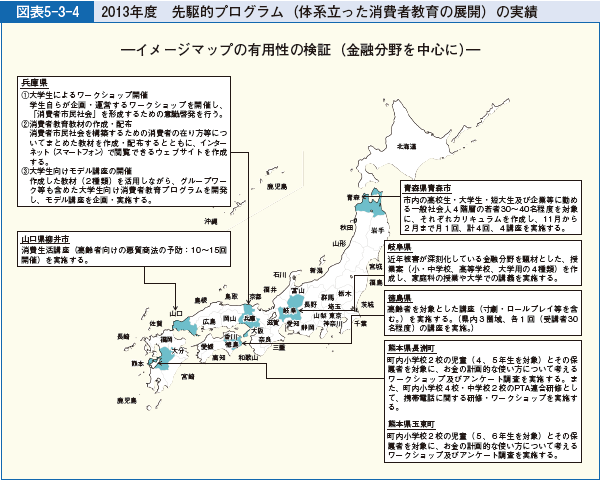 図表5-3-4 2013年度 先駆的プログラム（体系立った消費者教育の展開）の実績