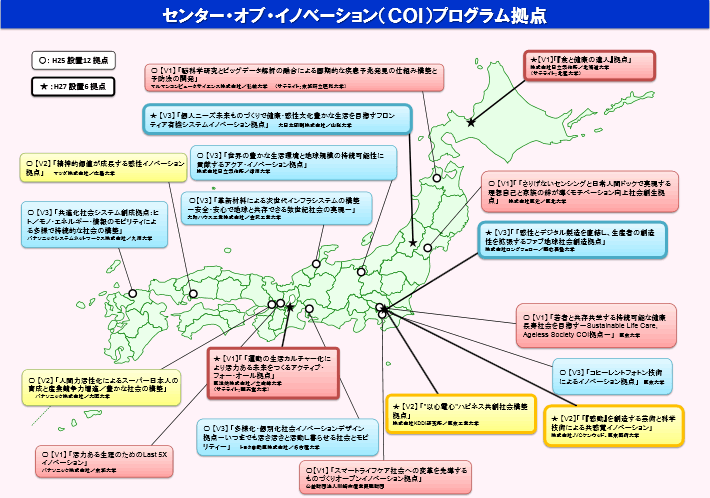 第2‐2‐12図 COI採択拠点一覧