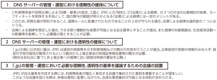 図表8-2-1-3 「ドメイン名に関する情報通信政策の在り方」答申の概要