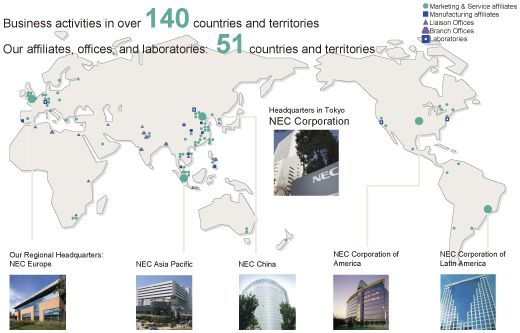 図表2-3-2-23 NECの海外拠点