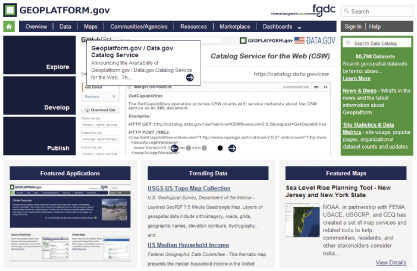 図表3-1-4-11 G空間情報の相互利用促進に向けた米国GeoPlatform