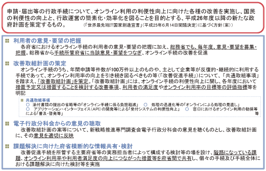 図表4-2-1-9 オンライン手続の利便性向上に向けた改善方針の概要