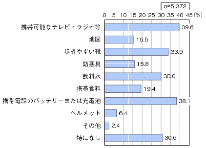 図表3-1-3-1 帰宅時に必要と感じたもの