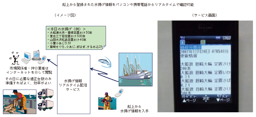 図表2-2-2-4 水揚げ情報のリアルタイム配信サービス