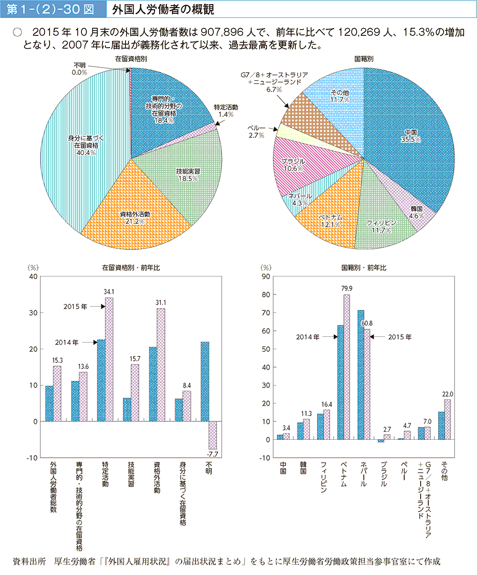 第1－（2）－30図 外国人労働者の概観