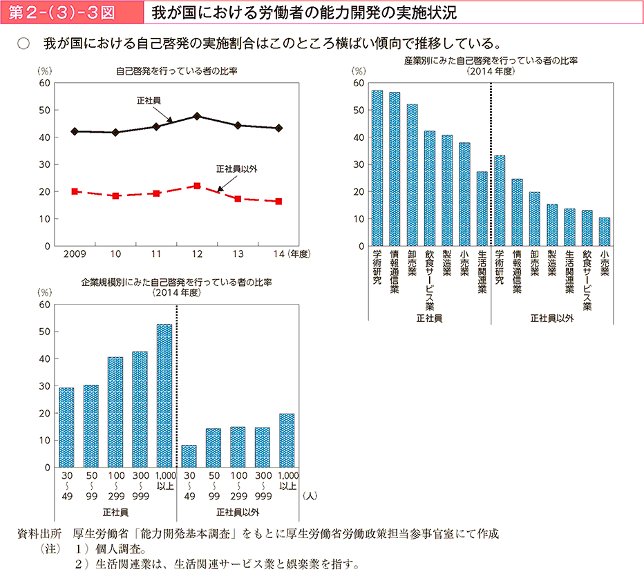 第2－（3）－3図 我が国における労働者の能力開発の実施状況