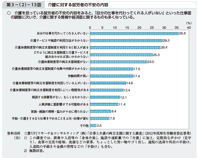 第3－（2）－13図 介護に対する就労者の不安の内容