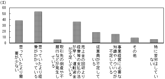 第40図 開業後苦労している点（複数回答）