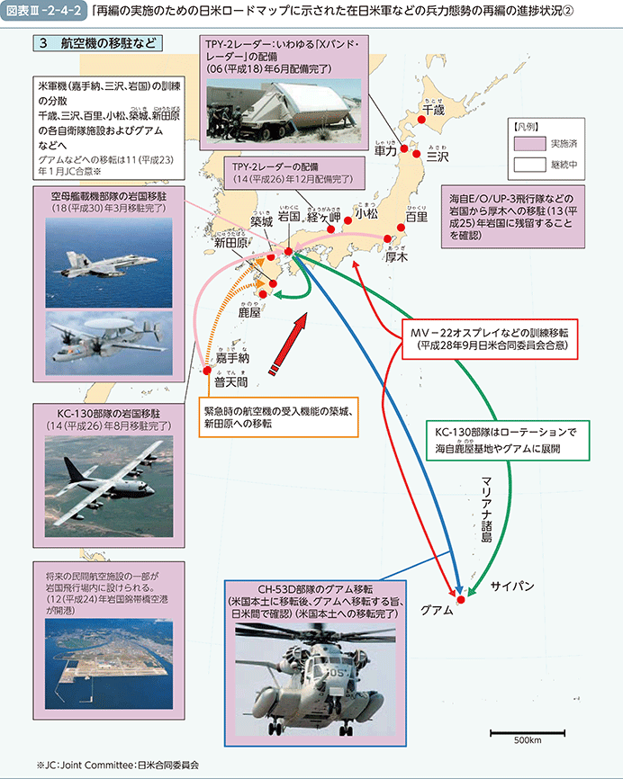 図表III-2-4-2 「再編の実施のための日米ロードマップ」に示された在日米軍などの兵力態勢の再編の進捗状況②