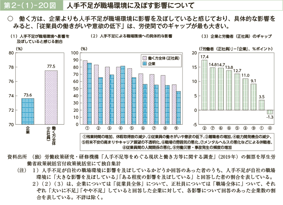 第２－（１）－20図　人手不足が職場環境に及ぼす影響について