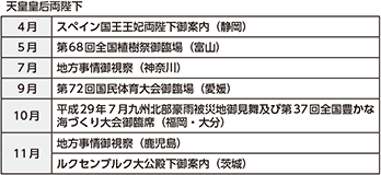 図表6-17　主な行幸啓（平成29年）