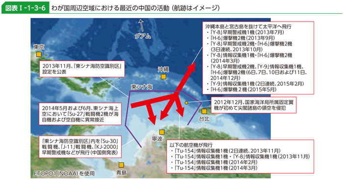 図表I-1-3-6 わが国周辺空域における最近の中国の活動