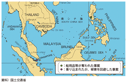 図表II-7-5-1　国土交通省に報告された日本関係船舶の海賊及び武装強盗被害発生状況（平成29年）