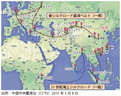 第Ⅰ-3-1-22図　「一帯一路」地図