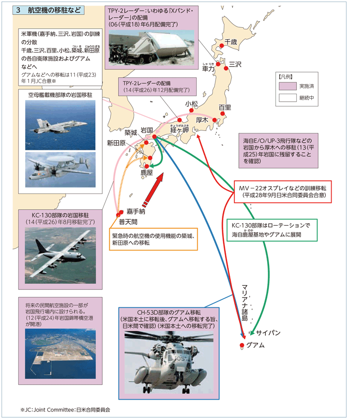 図表II-4-3-2「再編の実施のための日米ロードマップ」に示された在日米軍などの兵力態勢の再編の進捗状況-2