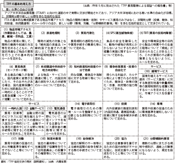 第Ⅱ-1-1-8図　TPP交渉で扱われる分野