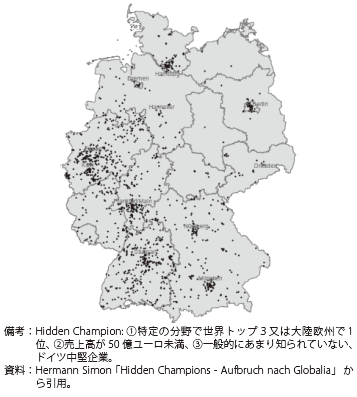 第Ⅱ-3-1-23図　ドイツのHidden Championの地域分散