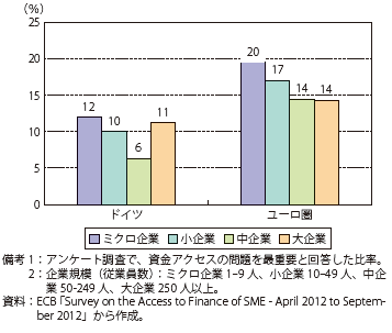 第Ⅱ-3-1-30図　資金アクセスを重要な課題とする企業比率（サイズ別）