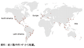 第Ⅱ-3-1-41図　前川製作所の海外拠点