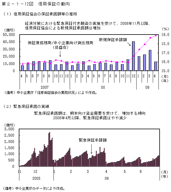 第2-1- 12 図 信用保証の動向