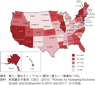 第1-2-1-19図　米国の州政府歳入・歳出ギャップ（2010会計年度見通し）