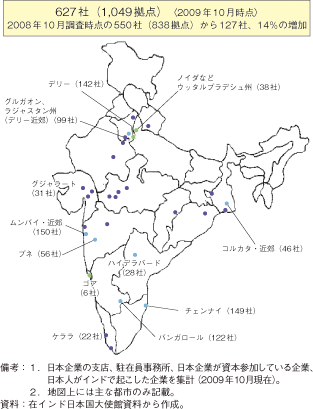 第1-2-4-28図　我が国企業のインド進出状況