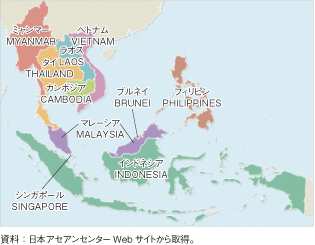 第1-2-4-33図　ASEAN各国の地理関係