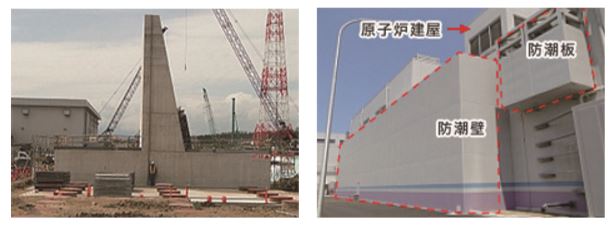 図 1-15　東京電力柏崎刈羽原子力発電所の防潮堤、防潮壁・防潮板