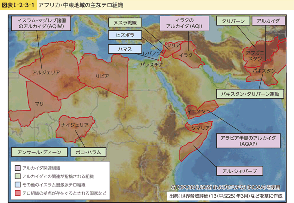 図表I-2-3-1　アフリカ・中東地域の主なテロ組織