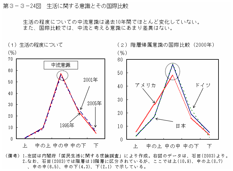 第３−３−２４図 生活に関する意識とその国際比較