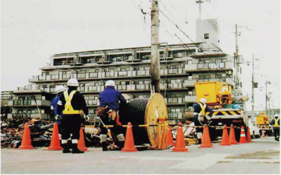 図表2-4-4-2　阪神大震災における固定電話回線の復旧