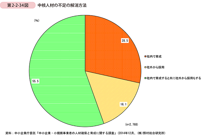 第2-2-34図　中核人材の不足の解消方法