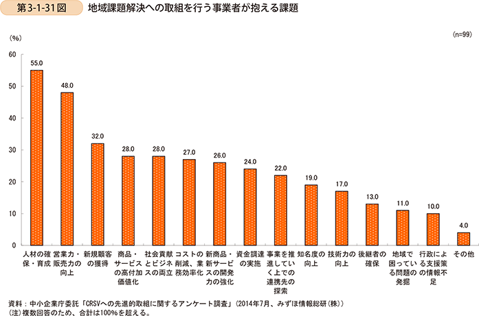 第3-1-31図　地域課題解決への取組を行う事業者が抱える課題