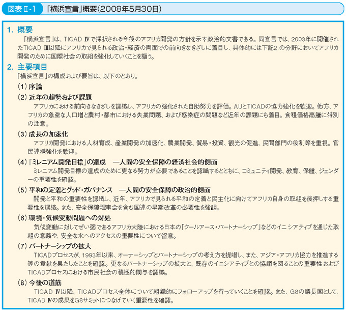 図表II-1 「横浜宣言」概要(2008年5月30日)