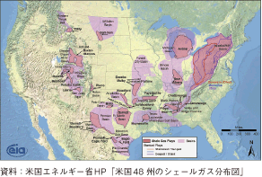 コラム第44-1図　米国48州のシェールガス分布図