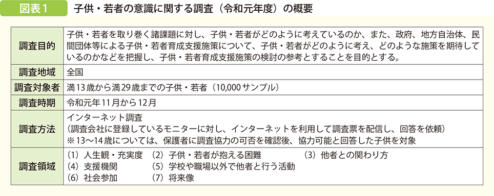 子供・若者の意識に関する調査（令和元年度）の概要