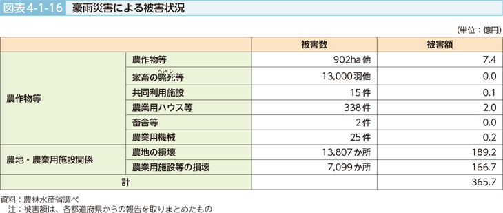 図表4-1-16　豪雨災害による被害状況