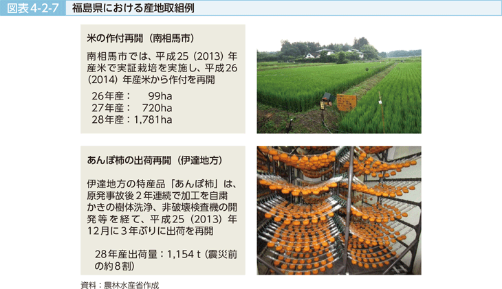 図表4-2-7 福島県における産地取組例