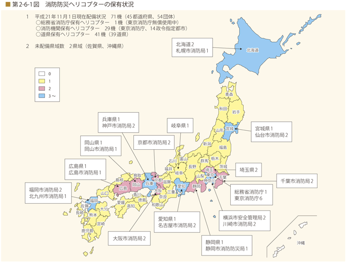 第 2 − 6 − 1 図 消防防災ヘリコプターの保有状況