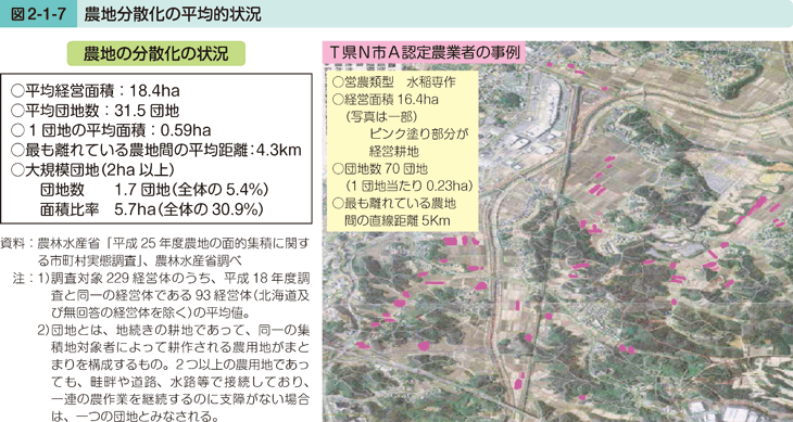 図2-1-7 農地分散化の平均的状況