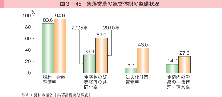 図3-45 集落営農の運営体制の整備状況