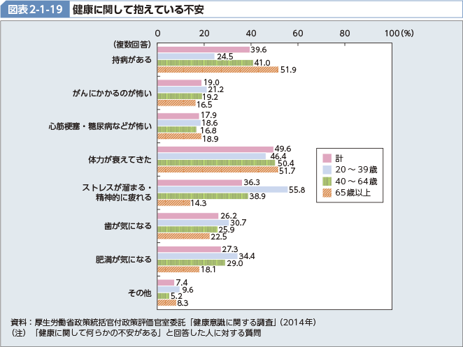 図表2-1-19 健康に関して抱えている不安