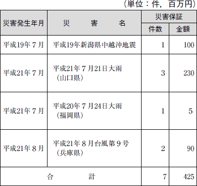 表　（株）商工組合中央金庫の融資