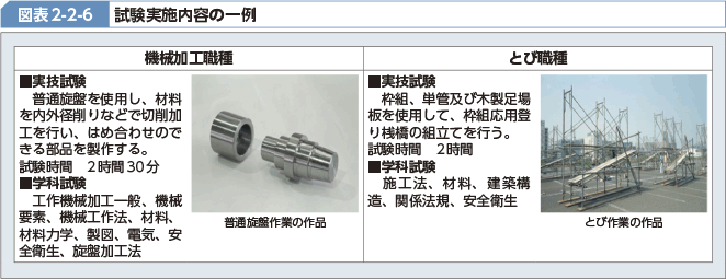 図表2-2-6 試験実施内容の一例