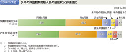 3-2-5-3図　少年の保護観察開始人員の居住状況別構成比