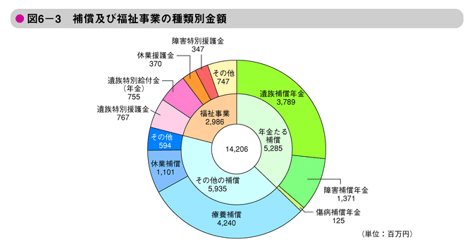 図6-3　補償及び福祉事業の種類別金額