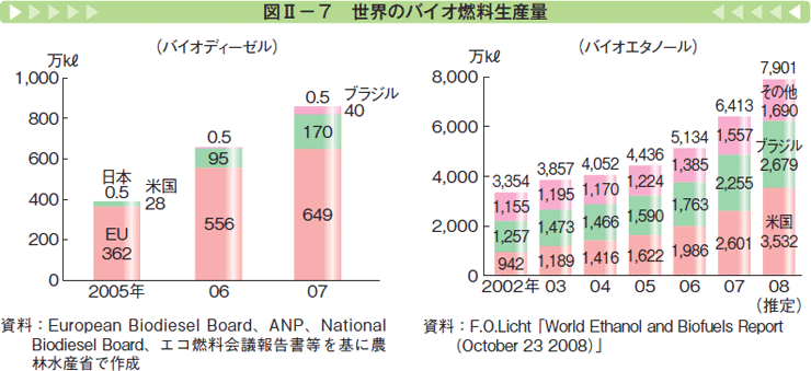 図Ⅱ-7 世界のバイオ燃料生産量