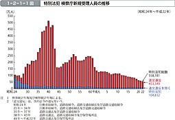 1-2-1-1図　特別法犯 検察庁新規受理人員の推移